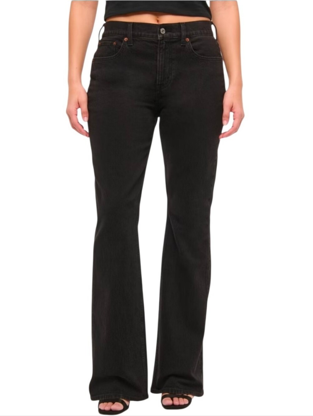 Abercrombie & Fitch Curve Love Mid Rise Bootcut Jean Black 36 22 Regular NWT